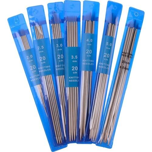 35Pcs/set Straight Knitting Needles Stainless Steel Crochet Hooks for DIY Weave Knitting Tools Sewing Accessories 20cm