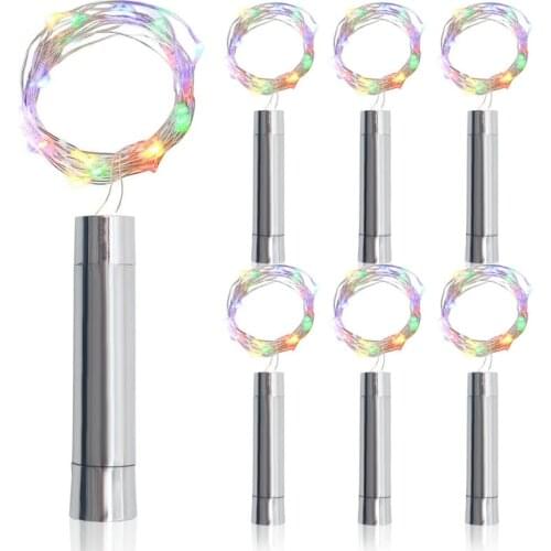 Navidad Decor 1pc 1m 2m 3m Led Wine Bottle Stopper Copper Wire Lamp Fairy Lights String Christmas Holiday Wedding Decoration