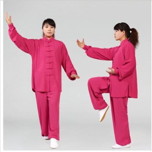 Traditional Chinese Clothing 14 Color Long Sleeved TaiChi Men KungFu Uniform Suit Uniforms Tai Chi Exercise Clothing