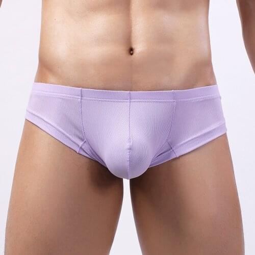 Men Sexy Thin Screw Thread Breathable Briefs U Convex Pouch Underwear Erotic Hombre Male Lingerie Tanga Underpant Gay Sexy Boxer