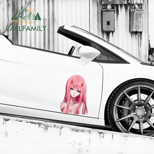 EARLFAMILY 26cm x 18.4cm For Darling In The Franxx Vinyl Material Car Stickers Motorcycle Fine Decal Occlusion Scratch Decor