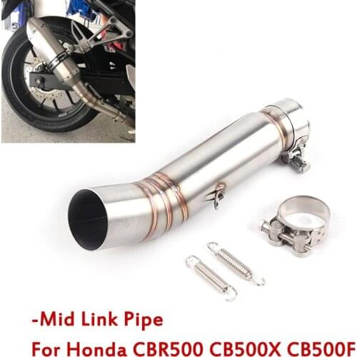 Exhaust System Mid Link Pipe Escape Connecting Tube Stainless Steel Slip On Motorcycle For Honda CBR500R CB500X CB500F 2013-2019