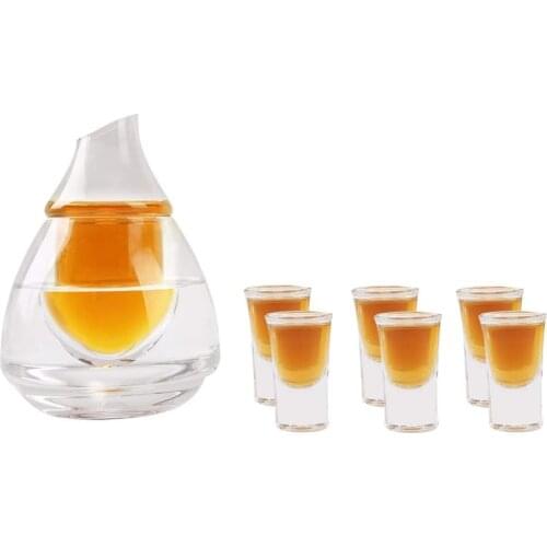 Japanese Sake Decanter Sets With Saki Cup,6 Ounce Sake Carafe Cups With 6pcs Saki Cups Set Glasses For Warmer Or Cold Wine