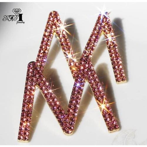 YaYi Jewelry Fashion Pink Glass Rhinestone Dangle Crystal Earring Girls Lady Womens Long Ear Studs Hoop Gem Earrings Gift