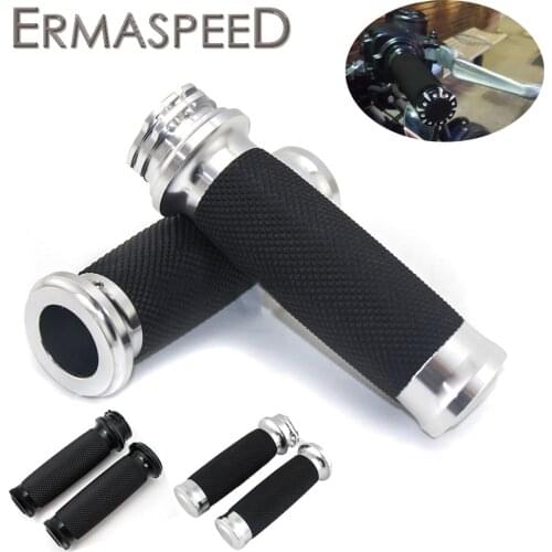 Motorcylce Handle Grips CNC Aluminum Rubber Handle Bar Gel Grips For Harley-Davidson Sportster 883 Touring Dyna Softail