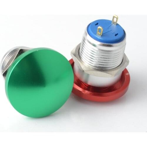 16mm Metal Alloy Waterproof Push Button Switch mushroom Momentary 1NO Button press button