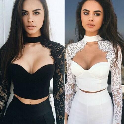 2019 New Fashion Womens Casual Lace Summer Tops Fashion New Tank Tops Camis Black White Short Clothing