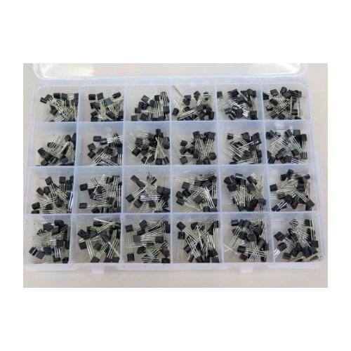 24values TO-92 Transistor Assortment Assorted Kit Each BC327 BC337 BC517 BC547 BC548 BC549 2N2222 3906 3904 5401 5551 C945 1015
