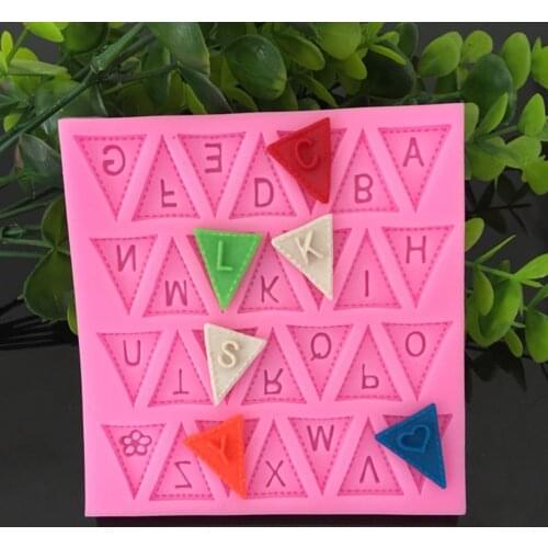 26 English Letters Flag Shape Baking & Pastry Silicone Mold DIY Chocolate Fondant Cake Mould Kitchen Cake Decorating Tools