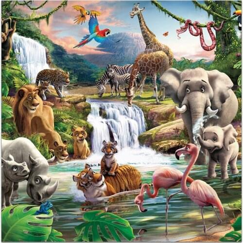 5D DIY Diamond Painting Animals Elephant Tiger Cross Stitch Kit Full Drill Embroidery Art Picture of Rhinestones Home Decor Gift