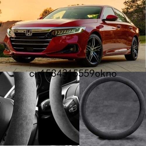 For Honda Accord Circular Black Alcantara Suede Car Steering Wheel Cover Car Accessories