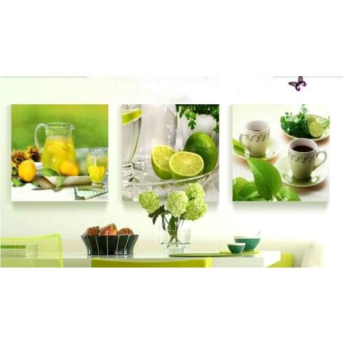 3 Panel Fruits Kitchen Oil Painting On Canvas Large Pictures Wall Art Cuadros For Living Room Poster Printings