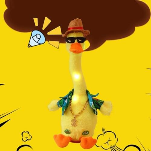 Kawaii Talking Electric Duck Toy Musical Duckling Dancing Stuffed Animal Interactive Gifts Boys Girls Birthday