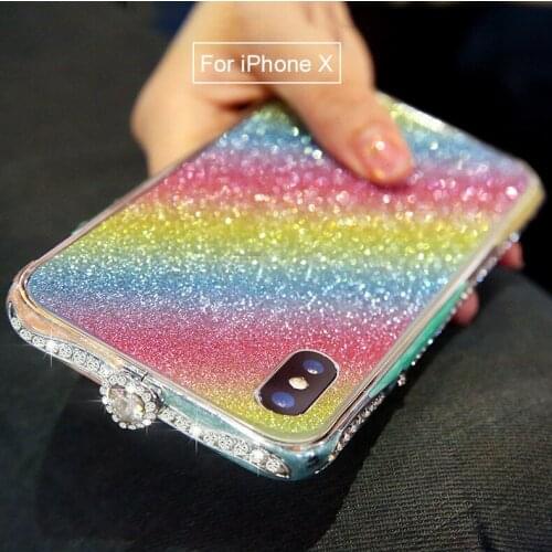 Heart Colorful Case For iPhone XS X Luxury Aluminum Bumper on For iPhone 8 7 6 Plus Case Bling Diamond For iPhone XR XS Max