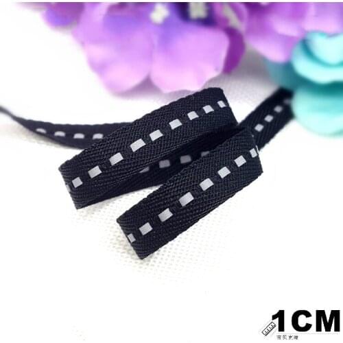 Hot sale 1CM 3/8" Black Bottom Middle White Jump Line Grosgrain Ribbon Belt DIY Clothing Accessories Gift Packaging Band 1meter