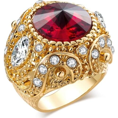 Megin D Vintage Classic Exquisite Satellit Stone Crystal Crown Alloy Rings for Men Women Couple Friend Fashion Gift Jewelry