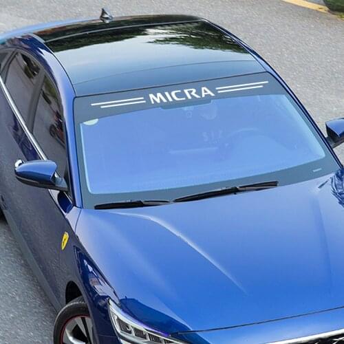 Fashion Sport Car Windscreen Cover Auto Decor Decals For Nissan Micra Front Windshield Reflective Sunshade Stickers Accessories