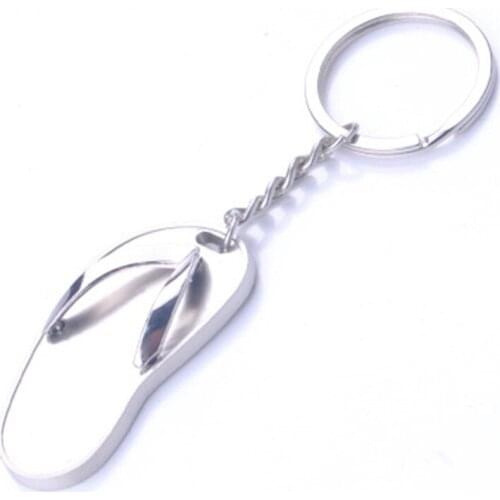 Fashion personality creative car key pendant Gift lettering creative gift flip-flops keychain bag pendant female jewelry