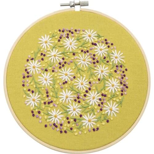 3Pcs/Set Embroidery Kit For Diy 3d Plant Pattern Embroidery Tool Set With Embroidery Hoop