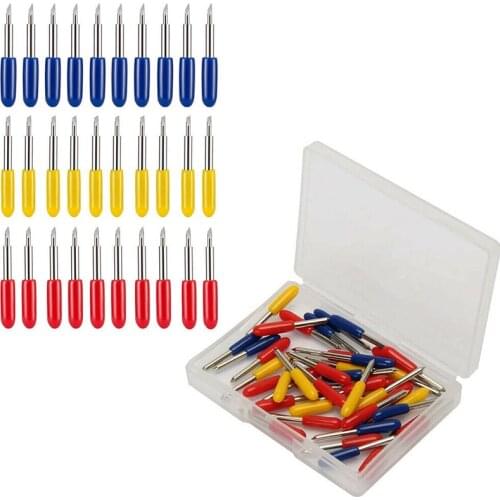 50pcs 30 45 60 Degree Blades Kit Tungsten Steel Milling Cutter Universal Fit For Cricut Explore Air 2 Vinyl Cut Machine