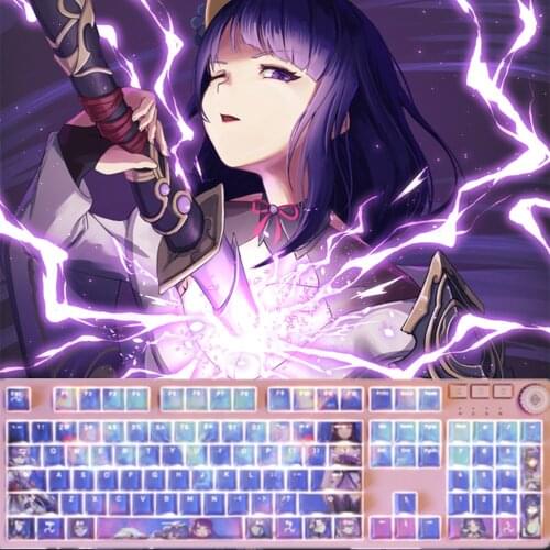 Genshin Impact Raiden Shogun Baal Keycap Keyboard Stickers Cool Man Fans Otaku Game Player Cosplay Props Accessories Gift