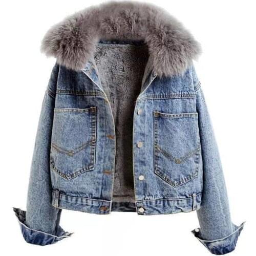 New Warm Winter Jacket Women Autumn Hooded Coat Female Jeans Denim Jackets Basic Ladies Top Womens Bomber Jacket 2021 HOWDFEO