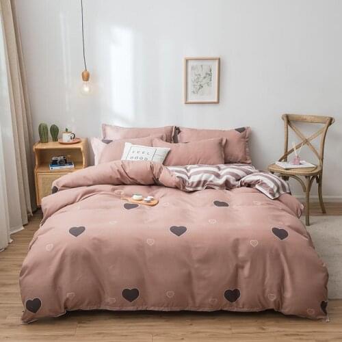 Factory wholesale new four-piece brushed aloe cotton sheet duvet cover three-piece bedding for student dormitory