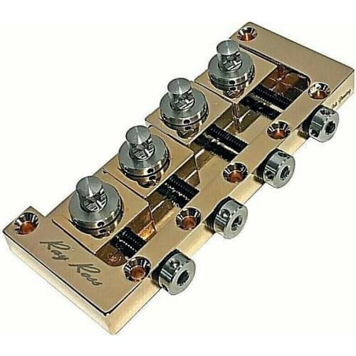 Original RAY ROSS RRB4G SADDLE-LESS 4 STRING BASS BRIDGE GOLD