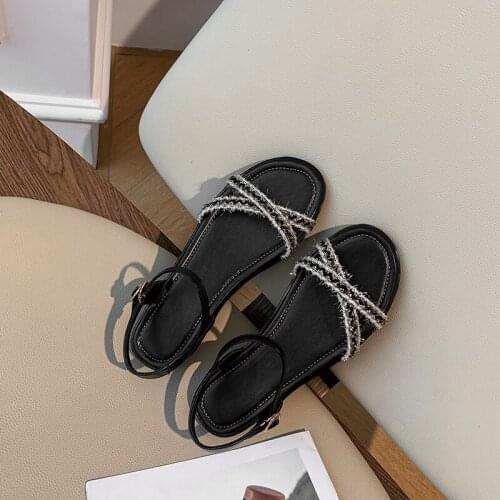 QZYERAI Summer New Product Women Sandals Fashion Genuine Leather Womens Shoes The Beach Cowhide Girls Sandals