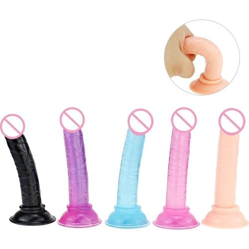 Realistic Dildo Jelly Crystal Dildos for Beginners with Strong Suction Cup Flexible Cock Vaginal G-spot Anal Sex Toy for Women
