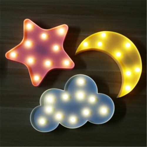 3D LED Night Light Star Moon Kids Bedroom Indoor Lighting Decor Lamp for Home Living Room Bedroom Night Lighting Creative Gift