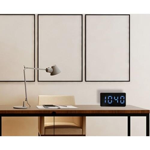 LED Mirror Clock Electronic Alarm Clock with Time/Calendar/Temperature Alarm M17F