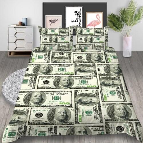Thumbedding Dollar Bedding Set Luxury Funny Soft 3D Duvet Cover Creative King Queen Twin Single Double Unique Design Bed Set