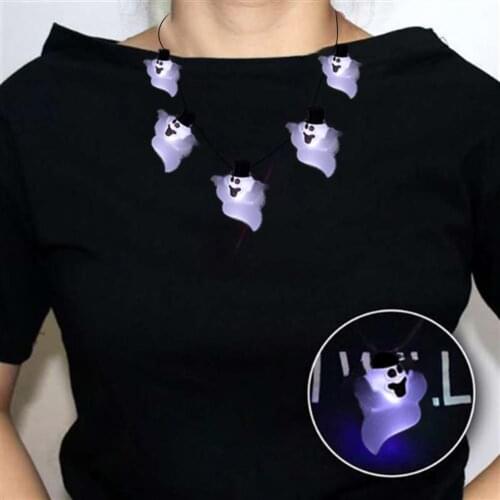 Easy-carrying Premium Texture Light Necklace Colorful Lighting Effect Christmas Ghost Necklace LED Light for Festival 2021