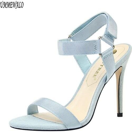 UMMEWALO Ankle Strap High Heel Shoes Women Summer Sandals Woman High Shoes Ladies Shoes 833-1