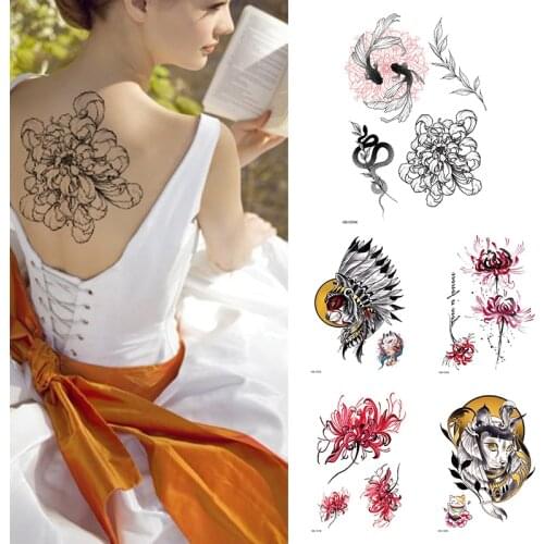 1pc Temporary Tattoos Animals For Men Body Armband Soldier Fake Tatoo Stickers For Women Adults Forearm Tattoos Girls Kids Teens
