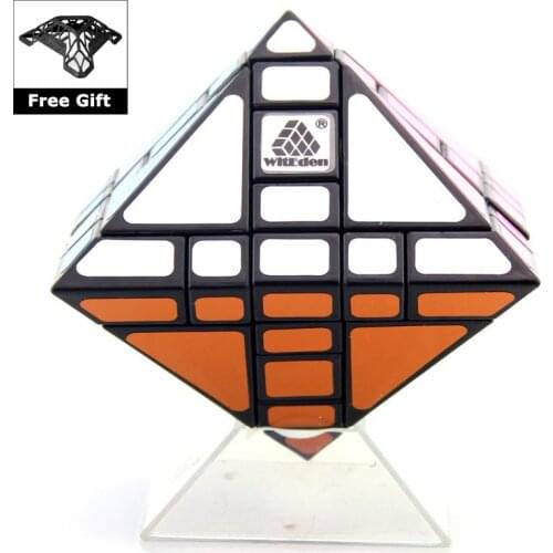 WitEden Mixup Octahedron I Plus Magic Cube Puzzle Speed Educational Intellectual Gift Kids Toys for Children Cubing with Bracket