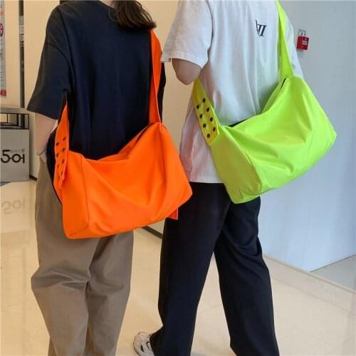 Womens Large Capacity One Shoulder Messenger Bag Solid Color Mens Crossbody Bag Casual Tote Female Handbag 2021