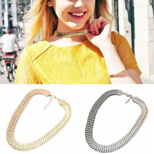 Womens Fashion Luxury Thick Chain Alloy Link Choker Necklace Jewelry Gift