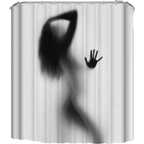 2021 Polyester Sexy Woman Shower Curtain Thickening Water-proof Bathroom Curtain Waterproof Printed Shower Curtains