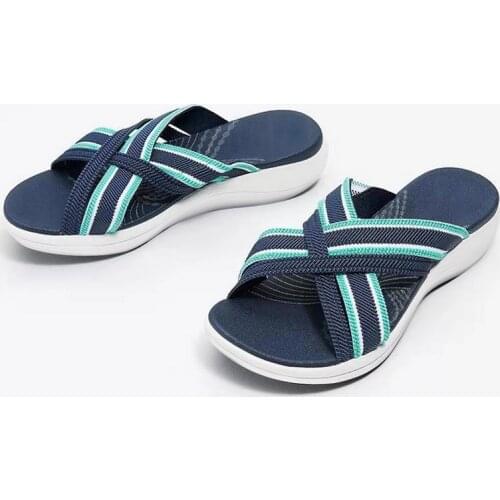 Women Slippers 2021 Fashion Cross Belt Flat Sandals Open Toe Slipper Summer Casual Flip Flops Beach Shoes Slides Plus Size 36-43