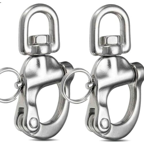 1pcs Stainless Steel Rotary Spring Hook Quick Release Boat Chain Eye Shackle Swivel Bracket Snap Hook Hardware Tool 70mm