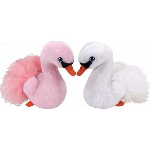 15CM New Ty Beanie Boos Big Eyes Pink White Swan Soft Plush Stuffed Animal Cute Doll Toy Boy Girl Child Birthday Christmas Gift