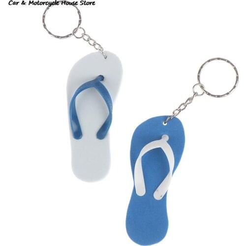 Boat Marine Floating Keychain Buoyant Foam Flip Flops Shaped Key Floats Key Ring Holder Kayak Fishing Slipper Outboard 2Pcs