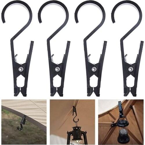 4Pcs Outdoor Tent Canopy Cloth Clip Light Hook Clothespin Camping Equipment Accessories Multifunctional Camping Clip