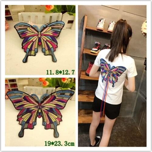 5 pieces / Large Butterfly Fashion Cloth Patch Clothes Decoration Patch Net Embroidery Applique Lace Patch Need to sew E-34