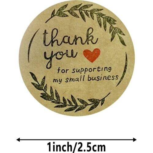 500pcs Thank You Stickers for Supporting my business 1inch Circle Paper Handmade Label Sticker for Package Stationery Sticker