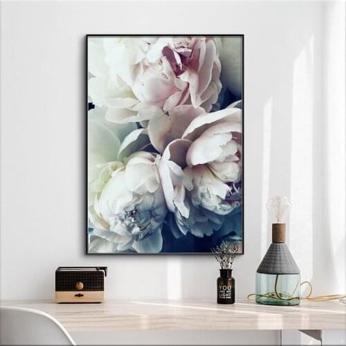 Abstract Bloom Peony Wall Art Canvas Painting Nordic Posters and Prints Flower Decoration Picture for Living Room Home Decor