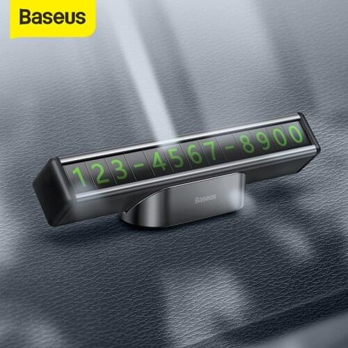 Baseus Car Temporary Parking Card Metal Telephone Number Holder 2 Sides Car Number Sticker Number Plate For Car