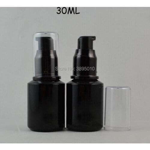 30ml black green frosted Glass lotion bottle with plastic lotion pump,cosmetic packing,cosmetic bottle for liquid F800
